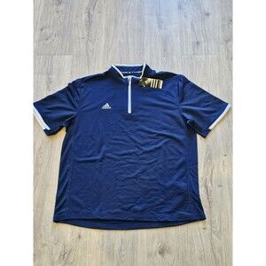 Adidas Pullover Shirt Men's Extra Large Blue 1/4 Zip Short Sleeve Golf Baseball